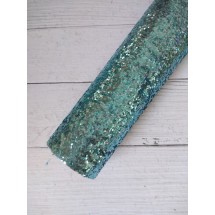 Экокожа (глиттер крупный)  20*30 см голубой, цена за лист